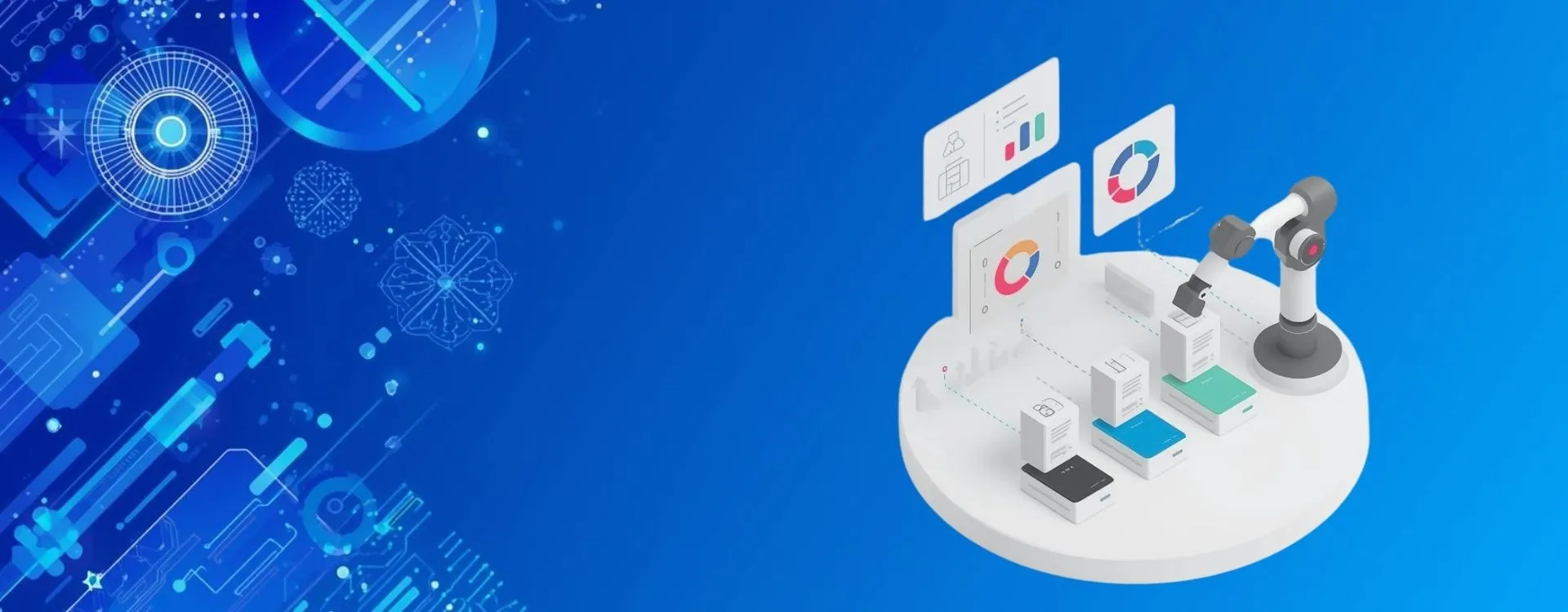 Automation & AI — abstract network of connected nodes and automated processes