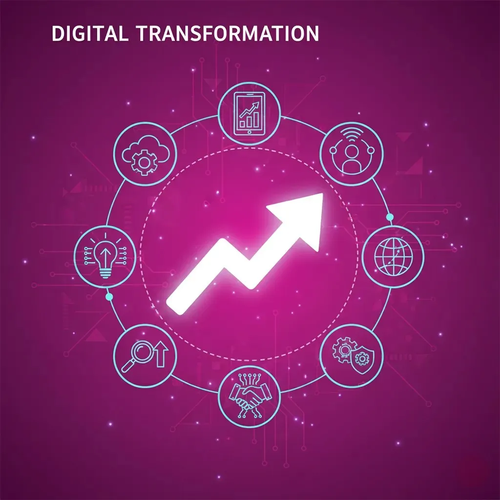 Transformation roadmap and digital product icons