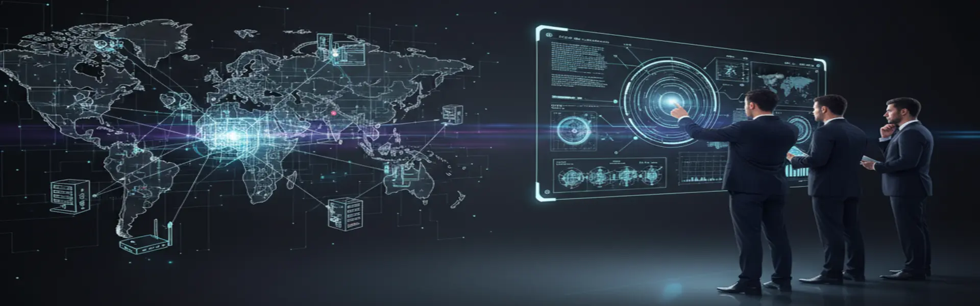 Networking & Infrastructure — glowing fiber optic cables representing a high-speed data network