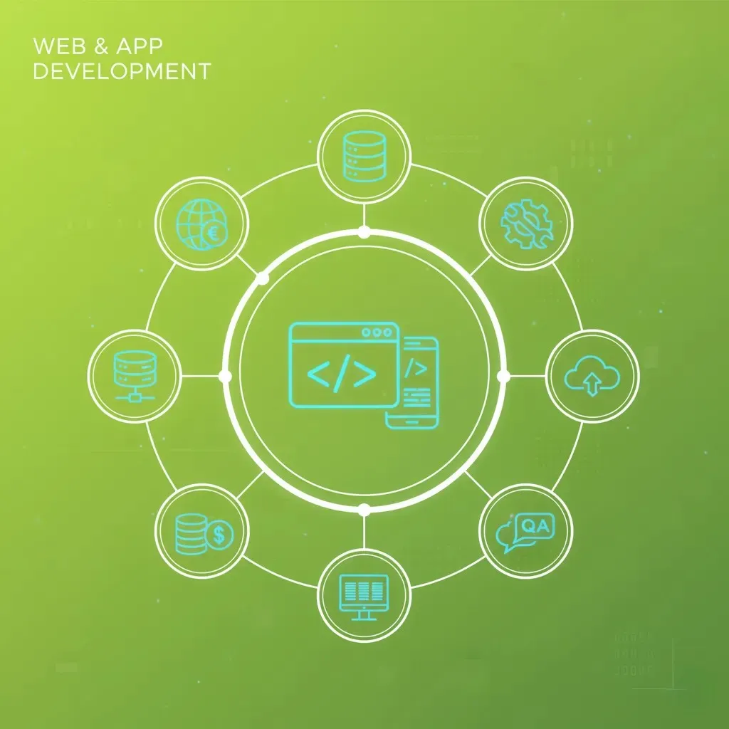 Web and mobile app screens illustration